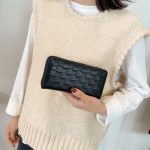 Women'S Fashion Pu Leather Indentation Small Check Large Capacity Coin Purse - Image 2