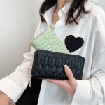 Women Fashion Creasing Solid Color Mid-Length Coin Purse