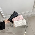 Wholesale Women Fashion Diamond Indentation Long Coin Purse