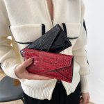 Wholesale Women Fashion Crocodile Pattern Multi-Card Slot Long Hand Coin Purse