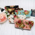 Wholesale Women Fashion Fabric Big Rose Canvas Long Coin Purse - Image 2