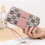 Wholesale Women Fashion Simple Color Block Zipper PU Purses