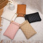 Wholesale Women Fashion Solid Color Rhombic Zipper Mini Chain Purses