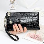 Women Fashion Casual Bright Crocodile Long Purses - Image 2