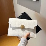 Wholesale Summer Women Simple Solid Color Felt Flap Rectangular Purses