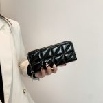 Wholesale Women Fashion Shiny PU Zipper Rectangular Purses