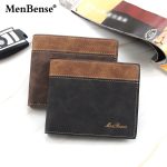 Men Frosted Color Blocking Three Fold Coin Wallet