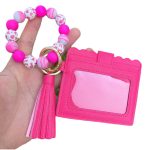 Fashion Creative Multicolor Silicone Bead Bracelet Keychain Multi-Card Wallet - Image 5