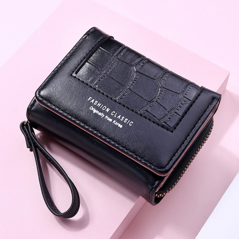 main_1-946 Women Vintage Zipper Buckle Design Crocodile Pattern PU Wallet - Image 1