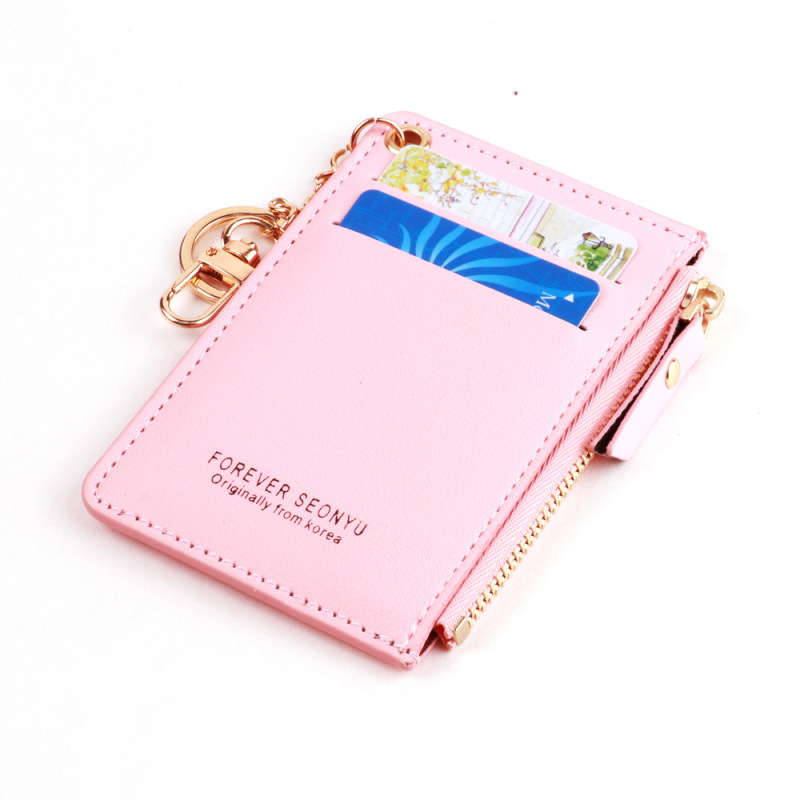 main_1-960 Women Fashion Short Cute Card Holder Coin Pouch Zipper Card Holder Wallet - Image 1