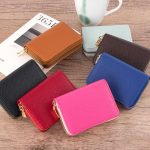 Women'S Fashion Lychee Organ Card Holder Multiple Card Slots Solid PU Zipper Wallet
