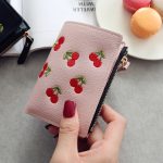 Women Fashion Cherry Embroidery Compact Wallet - Image 2
