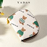 Women Fashion Bear Print Pattern Compact Wallet