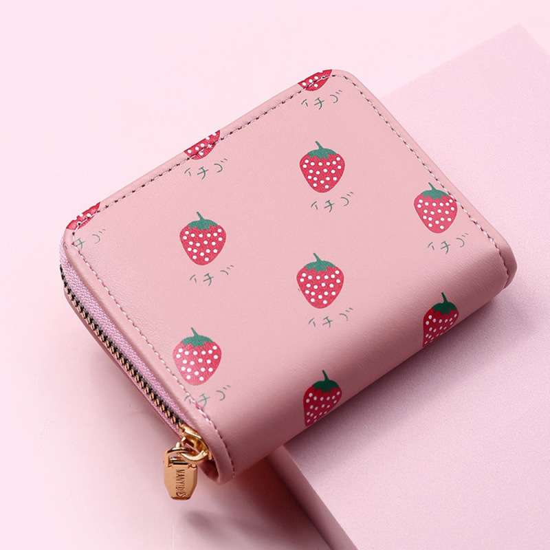 main_1-988 Women Fashion Strawberry Zipper Compact Wallet - Image 1