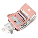 Women Fashion Pu Leather Zipper Multi Card Slot Mini Short Wallet - Image 2