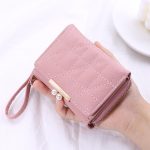 Women Fashion Pu Leather Mini Zipper Compact Wallet
