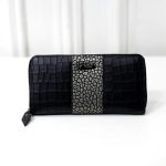 Women Fashion Crocodile Pattern Long Zipper Coin Purse - Image 10