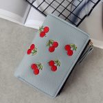 Women Fashion Cherry Embroidery Compact Wallet - Image 11