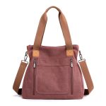 Wholesale Women Casual Hand-Held zipper Large Capacity Canvas Bag - Image 10
