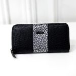 Women Fashion Crocodile Pattern Long Zipper Coin Purse - Image 11