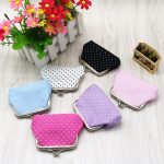 Women Fashion Dot Fabric Compact Clip Wallet - Image 11