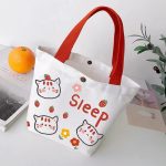 Wholesale Women Simple Cartoon Cute Lamb Print Canvas Shopping Bag - Image 10