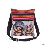 Wholesale Women'S Ethnic Double Zip Owl Print Shopping Bag - Image 11