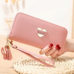 Wholesale Women Fashion Heart Long Section Multifunctional Buckle Long Coin Purse - Image 12
