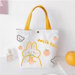 Wholesale Women Simple Cartoon Cute Lamb Print Canvas Shopping Bag - Image 13