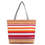 Wholesale Women Fashion Canvas Stripe Tote Bag - Image 16