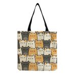 Wholesale Fashionable Foldable Portable Cute Cat Group Printing Shopping Bag - Image 18