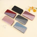 Women Fashion Color Contrast Zipper Large Capacity Long Wallet