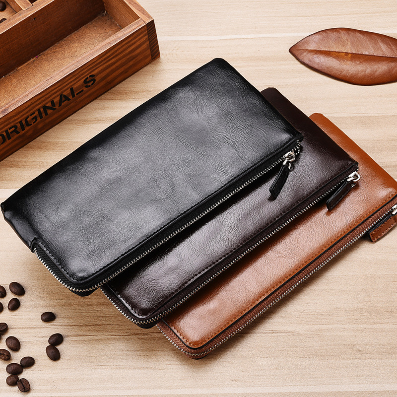 main_2-1027 Men'S Long Wallet Zipper Men'S Mobile Phone Bag Ultra-Thin Wallet - Image 1