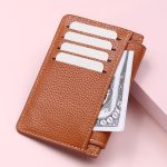 Women Basic Buckle Design Multilayer Solid Color PU Wallet - Image 2