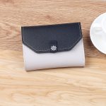 Women Basic Folding Buckle Design Color Blocking PU Wallet - Image 3