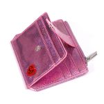 Women Fashion Laser Pu Card Holder Heart Embroidery Zipper Buckle Wallet - Image 3