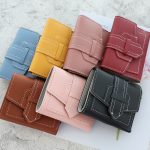 Women Fashion Solid Color Tri-Fold Compact Wallet - Image 2