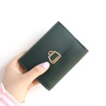 Women Fashion Personality Small Lock Metal Buckle Ladies Short Wallet - Image 3