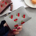 Women Fashion Cherry Embroidery Compact Wallet - Image 3