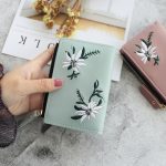 Women Fashion Embroidered Floral Ornament Buckle Vertical Check Wallet - Image 3