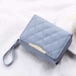 Women Fashion Buckle Tri-Fold Card Holder Pu Leather Multi-Card Zipper Wallet - Image 2