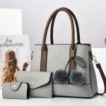Wholesale Women Fashion Casual Large Capacity Stone Pattern Handbag Three-Piece Set - Image 3