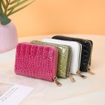 Women Fashion Shiny Crocodile Compact Wallet - Image 2