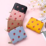 Women Fashion Strawberry Zipper Compact Wallet - Image 2