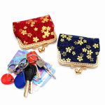 Women Fashion Zipper Buckle Fabric Japanese Style Coin Clip Compact Wallet