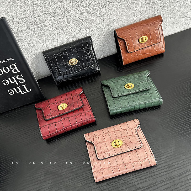 main_2-1129 Women'S Fashion Simple Crocodile Lock Mini Wallet - Image 1