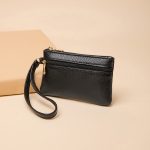 Fashion Solid Color Litchi Double Zip Wallet - Image 3