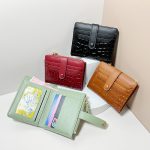 Women Fashion Stone Crocodile Zipper Multi-Card Mini Wallet - Image 2