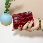 Women Fashion Crocodile Anti-Degaussing Multi-Card Mini Zipper Wallet