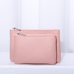 Women Fashion Solid Color Double Layer Zipper PU Detachable Wallet - Image 2